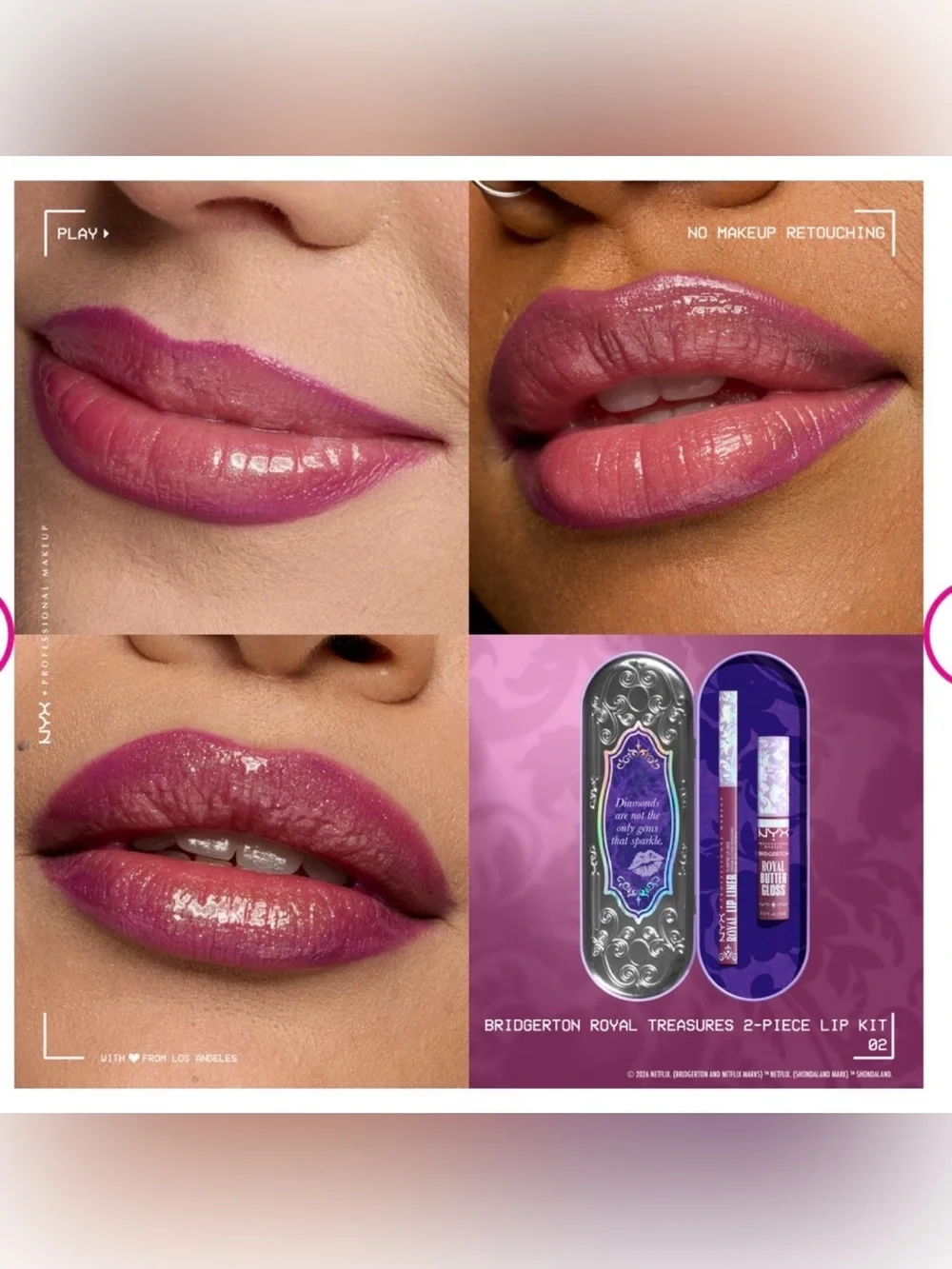 NYX Bridgerton Royal Treasures Lip Kit - Amethyst Amour (Amethyst Purple)